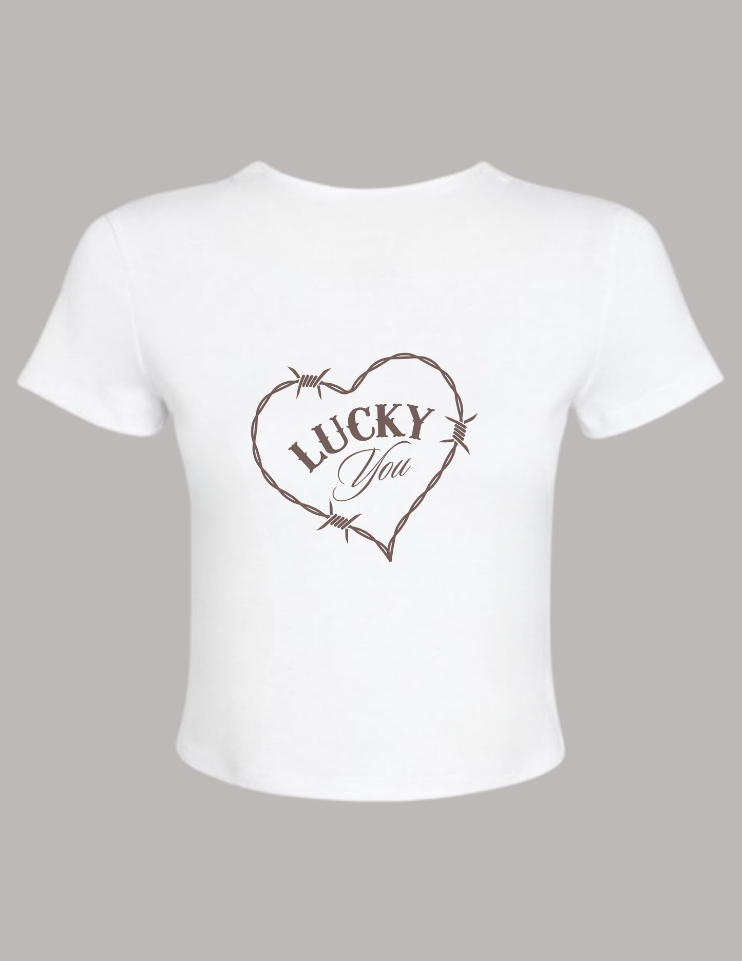LUCKY YOU HONEY HEART CROPPED TEE