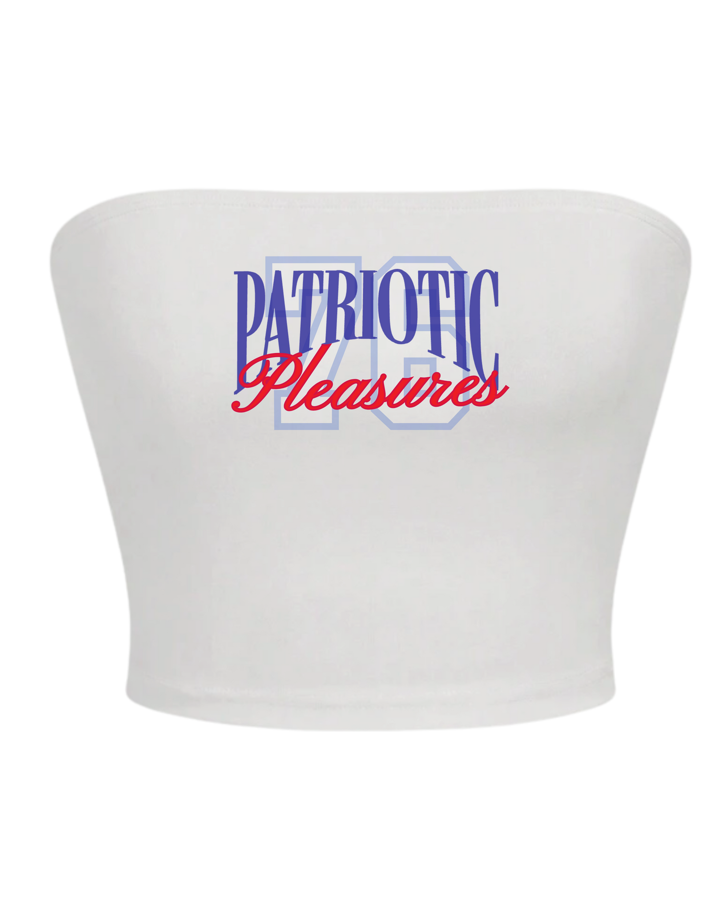 PATRIOTIC PLEASURES WHITE TUBE TOP